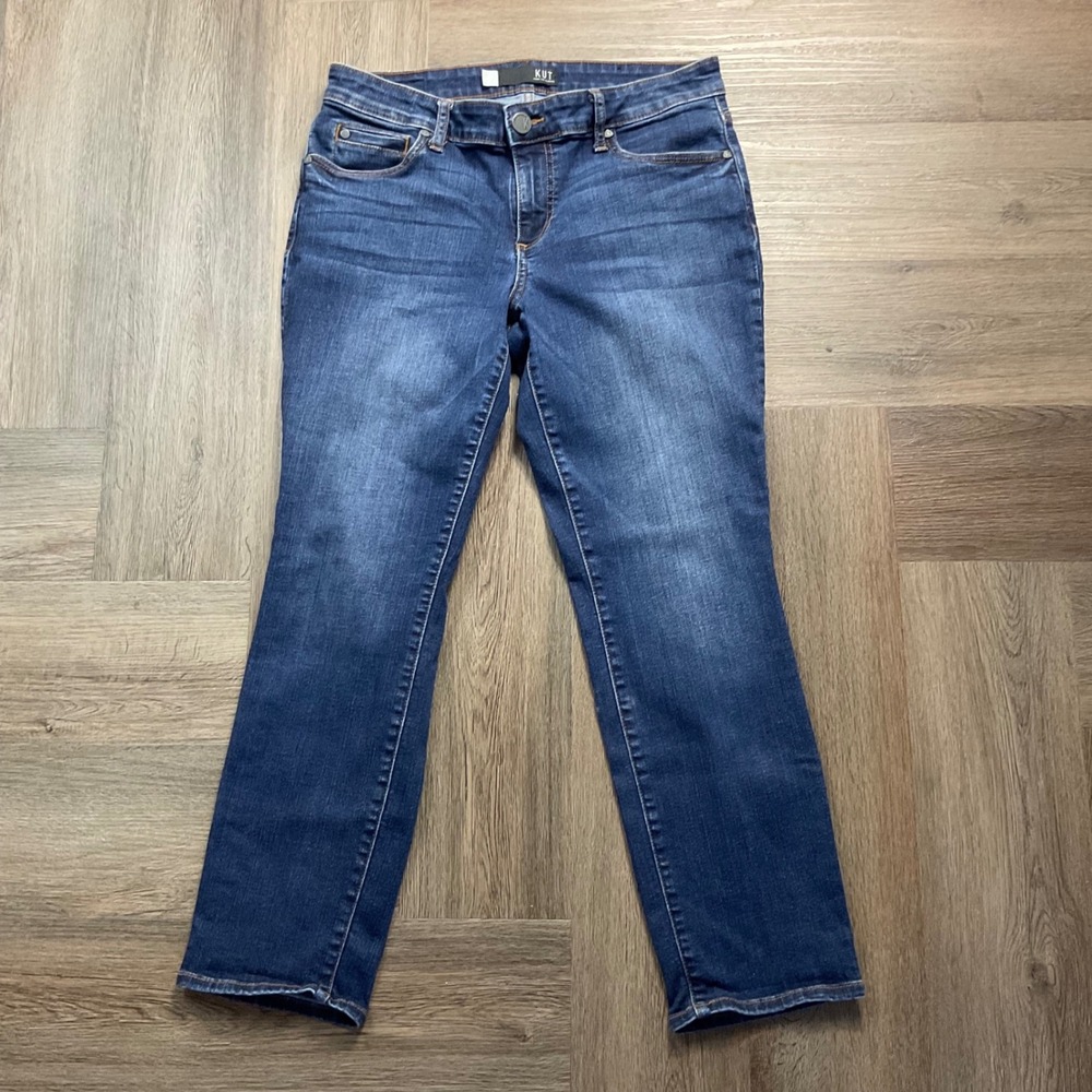 Kut From The Kloth Jeans Womens 6P Blue Dark Wash Catherine Boyfriend Petite
